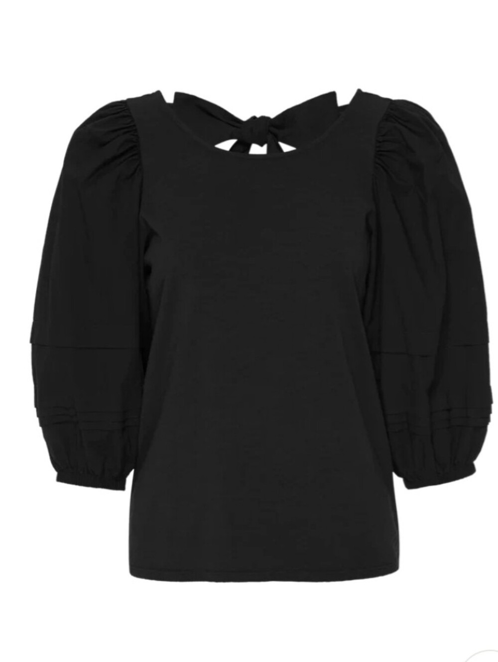 Nation Los Angeles Gracie Pintuck Combo Top in Jet Black Size Small